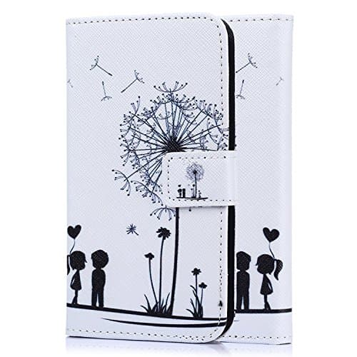 tinxi® Lenovo Vibe K5 / K5 Plus case cover Artificial pu leather Case bag Protective Cover flipcase card slot wallet pouch stand holder with magnetic closure,Love dandelion