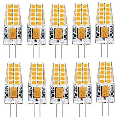 Sazu Itou 10 Pack G4 Led Bulbs 3.5 W 20 x 2835 SMD LED Bulb, Equivalent to 35 W Halogen, 310lm, Warm White, 12 V DC/AC, 360 ° Beam Angle LED Lamps Bulb Energy Class A +