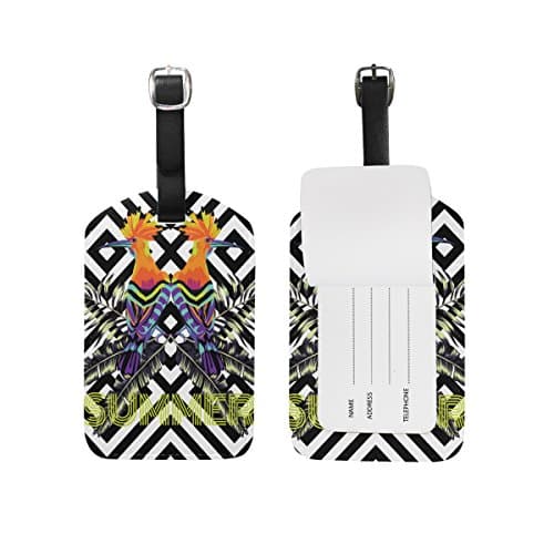 Jeansame Luggage Tags Suitcase Labels Travel Baggage Tag Summer Striped Woodpecker