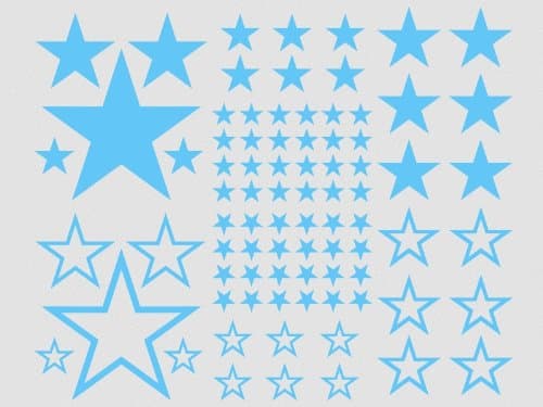 wallfactory - wall decal - 82 practical Stars in silver
