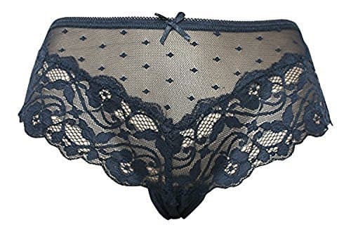 Flirtatious Black Sheer Briefs knickers panties, sheer soft black lace (Small 8-10)