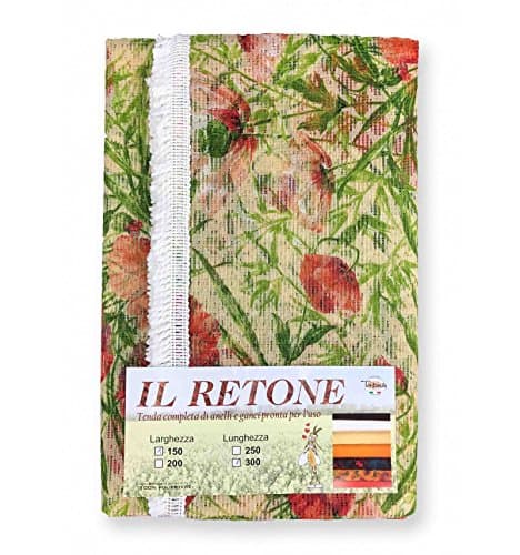 Network Curtain Mosquito net Outdoor Garden retone Flower Beige cm.150 x 250