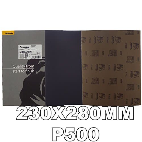 Mirka 2110105051 WPF P500 Grit 230x280mm Pack of 50 Wet Sanding Sheets For Automotive Refinishing/Wood Processing/Metal Processing/Composites Processing/Marine Industry/Vehicles Manufacturing