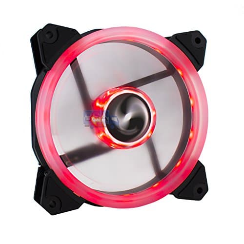 PC Fan 120 mm Red LED suranus Ring su-q12025fc 3 + 4 pin 1200 Rpm 12 cm 120 mm