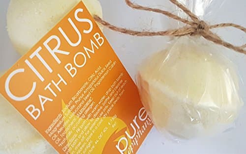 Citrus bath bomb - Natural, Organic, Vegan, Handmade bath bomb with Epsom salts. 100% Pure Mandarin and Patchouli Essential Oils