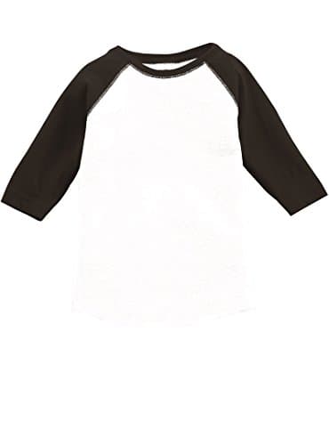 Saapni Unisex Toddler 3/4 Raglan Sleeve Crew Neck Fine Jersey Baseball T-Shirt Tee-White/Black-3T
