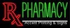 LED Pharmacy Sign for Business Displays | Horizontal Electronic Light Up Sign for Pharmacies | 11"H x 27"W x 1"D