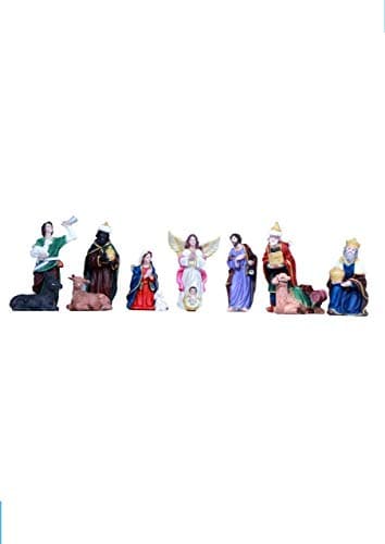 Ramana Export's Nativity Crib Set of 12 / Christmas Figurine/Figure 8 inch