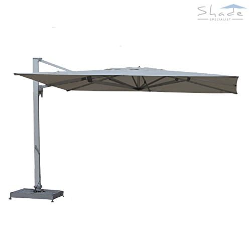 Orion 4.0m Square Luxury Commercial-strength Cantilever Parasol with LED Lights (Black)