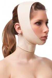 Facial Compression Smooth Chin Strap With Medium Neck Compression Support USA - X-large Beige