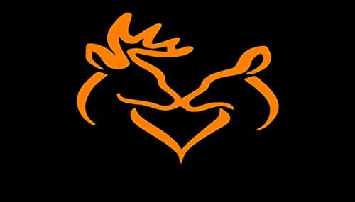 Couples Deer Sticker Decal Buck and Doe in Color ORANGE