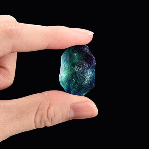 Natural Crystal Fluorite, Spritumn Natural Irregular Crystal Quartz Healing Fluorite Wand Stone Purple Green Gem Home Decor (D:2-3cm)