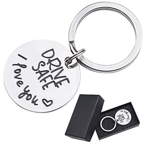 Drive Safe Key Ring I Love You Boyfriend Girlfriend Father Gift Stainless Steel Pendant Keychian Be Drive Safe Keyring (Sliver-E)
