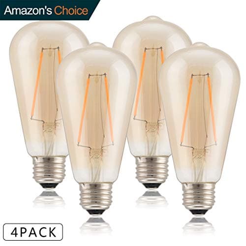 Generalman 4X Vintage Light Bulb Retro Old Fashioned Edison Style E27 Screw LED ST64 2W 230V - Squirrel Cage Tungsten Filament Glass Antique Lamp