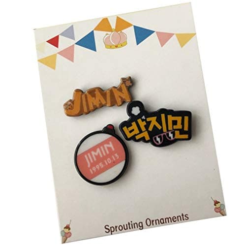 pinruitai numerous in variety 2 or 3 Pcs/Set KPOP BTS Same paragraph Cartoon Acrylic Badge Pin Set Super Cute Brooch Bag Pendant Clothing Accessories A.R.M.Y Hot Gift in fine style(JIMIN)