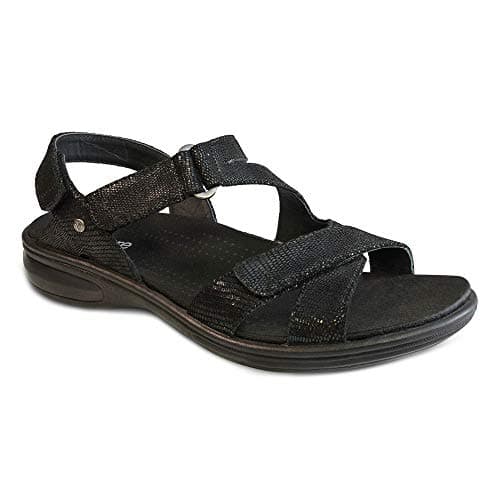 Revere Zanzibar - Women's Backstrap Sandal Black Lizard - 11 Medium