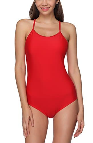 FOMONGYI Womens One Piece Beach Swimsuit with Adjustable Strap Athletic Bathing Suit