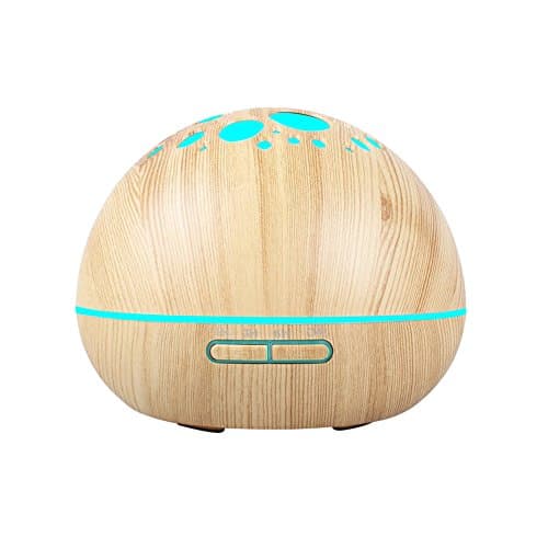 Essential Oil Diffuser 300ml MOOVIE Wood Grain Aromatherapy Diffuser Long Lasting Ultrasonic Cool Mist Aroma Humidifier 8 LED Colorful Light with Adjustable Mist Mode for Home Office Spa