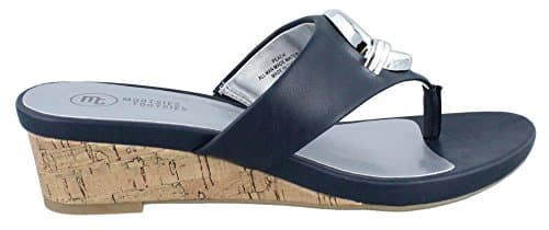 Mootsies Tootsies Womens Peach Thong Wedge Sandals