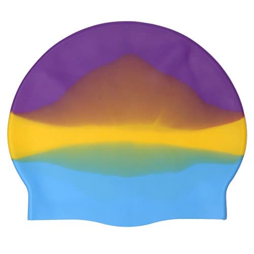 Swimming Cap Silicone Organic-Anti-Allergy -Aigh Elasticity -Durable,Does Not Pull Hair,Suitable for Long Short Hair Lady,Men and Children. (Purple color)