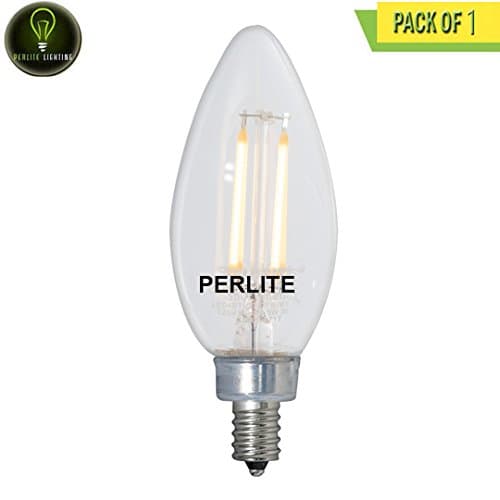 Perlite Lighting LED4B11/27K/FIL/E12/2 4.5-Watt B11 LED Filament Fully Compatible Dimming 2700K Candelabra E12 Base 120-Volt Light Bulb One Pack