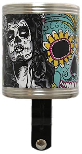 Custom Beach Cruiser Bicycle Stainless Steel Cup Holder - Day of the Dead