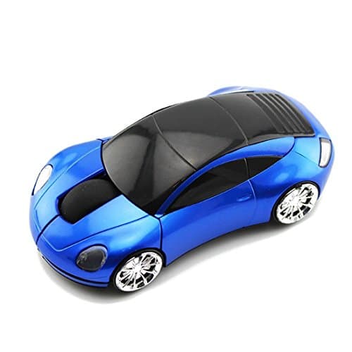 Yosenn 2.4 Ghz Sports Car Shape Wireless Optical Mouse Gaming Mouse with USB Reciver for PC Laptop Macbook (blue)