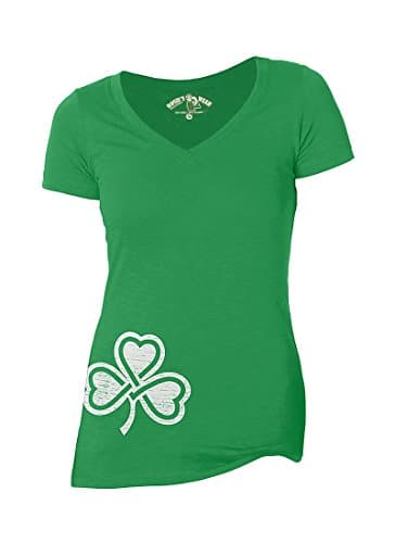 Irish Tshirt Womens Shamrock Clover Cute St Patricks Day Party Vneck