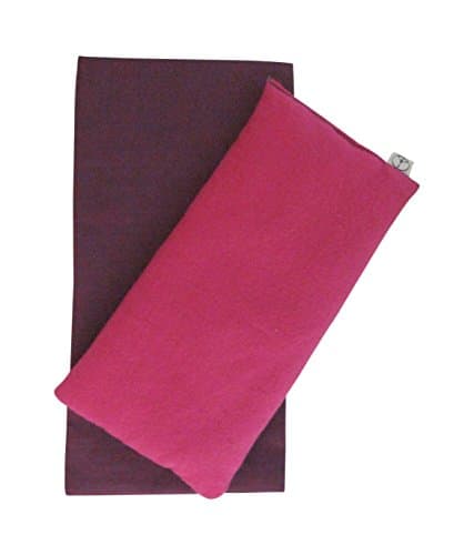 PeacegoodsEye Pillow w/Cover - Gift Set - Unscented Flax - 4 x 8.5 - Washable - Soft Cotton Flannel - Soothing Relaxing - fuchsia pink mulberry maroon