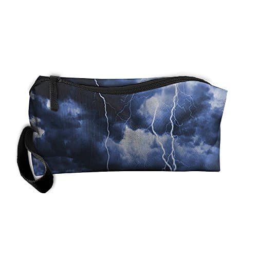 Lake House Majestic Sky View With Huge Rain Clouds All Over The Sea And Vibrant Storm Rays Zippered Pencil Case, Makeup Bag, Organizer Holder 3D Printed Travel Toiletry Bag