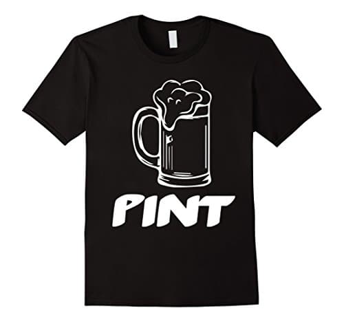 Mens Farter Tshirt - Pint Half Pint Shirts XL Black