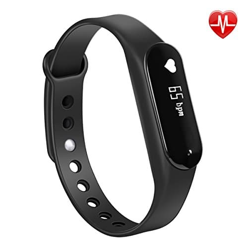Fitness Tracker,JEECHEN Heart Rate Monitor Smart Bracelet Activity Tracker Sport Pedometer with Waterproof/ Control Camera /Sleep Monitor/ Call Message /Calorie/Sedentary Alert for Android and iOS