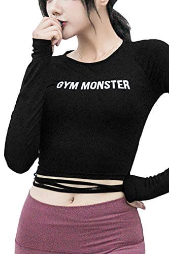 Mflying Women's Space Dye Long Sleeve Quick Dry Crew Neck Running Shirt for Workout Hiking Yoga Gym Sport