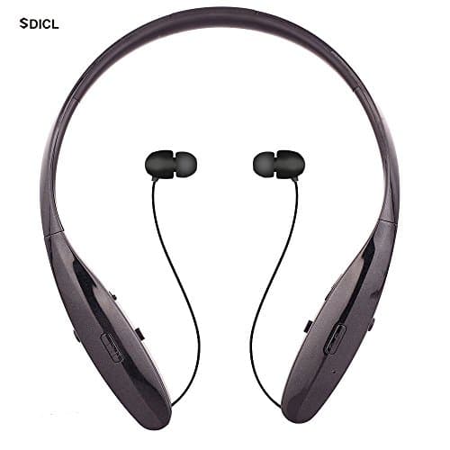 Bluetooth Headphones,Wireless Neckband with Retractable Earbuds Bluetooth Headsets for for iPhone/Samsung/Sony/iPad and other Bluetooth Device (960 BLACK)