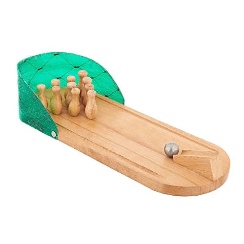 Wooden Mini Bowling Game Set with Lane: Best Interactive Tabletop Bowling Game for Kids and Adults A Perfect Gift for Him or Her, Kids, Children, Girl, Boy