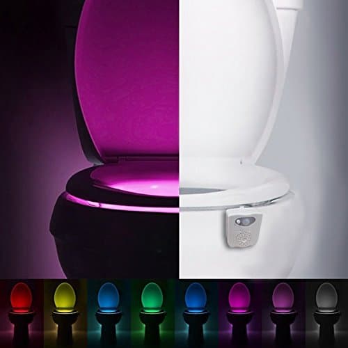 Kingcenton Upgraded Toilet Light UV Sterilization, Advanced 16-Color Motion Activated Inside Toilet Glow Bowl LED Seat Night Lamp, Human Body Detection (Only Activates in Darkness)