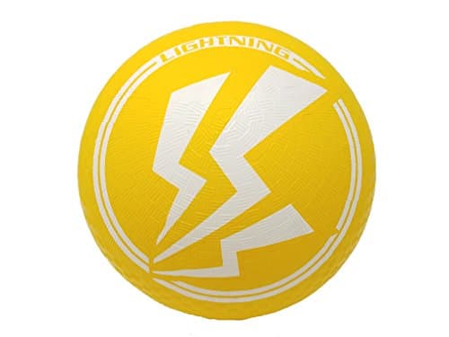 JUJU Athletics Elemental Yellow Lightning Playground Ball 8.5" Premium Rubber Ball for Foursquare, Dodgeball, Kickball