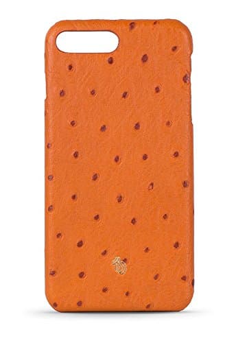 Binary Slim Leather Ostrich Print Back Cover Case for Apple iPhone 7 Plus/iPhone 8 Plus (Orange)