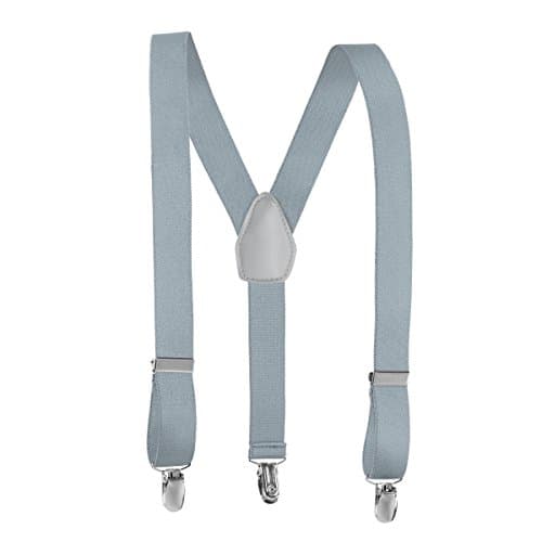 Rob Riverdale Kids and Baby Adjustable Elastic Solid Colors Children Suspenders (22 Inch (7 months - 3yrs), Light Grey)