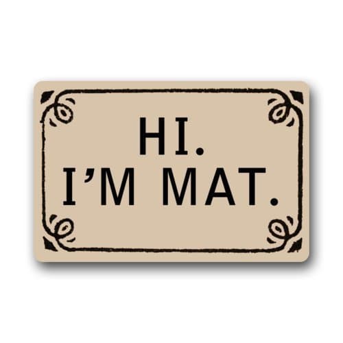 SPXUBZ Novelty Design Hi I'M Mat Non Slip Entrance Rug Outdoor/Indoor Durable and Waterproof Machine Washable Door mat Size:23.6x15.7 inch
