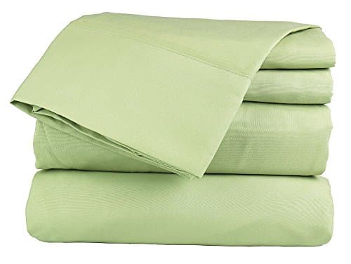 Sage Solid Queen Size Ultra Soft Natural 4 PCs Bed Sheet Set 16" Deep Elastic All Round 100% Cotton 400-Thread-Count Extremely Stronger Durable By Aashi