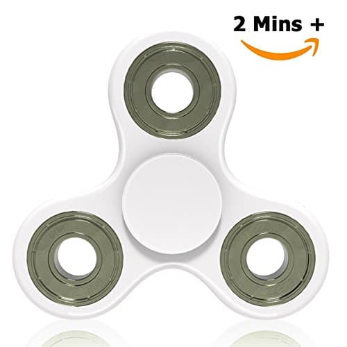 Fidget Spinner the Anti-Anxiety toys - Helps Focusing Fidget Premium Quality EDC Focus Toy for Kids & Adults Best Stress Reducer Relieves ADHD Anxiety and Boredom Cube Bearing (White)