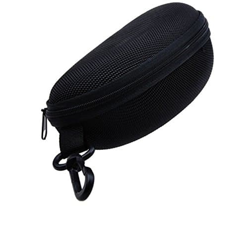 Sunglasses Case, Suitable for Everyday Glasses, Sports Eyeglasses & Goggles - Durable, Zipper Closure - By Eilin (Black)