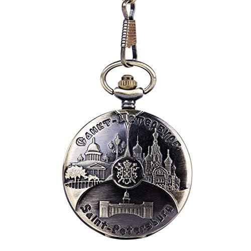 Cool Pocket Watches, Large Classical Castle Pocket Watch Bronze Embossed Islamic Castle Pocket Watch