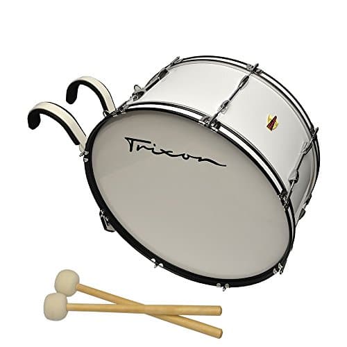 Trixon Field Series Marching Bass Drum - 24" x 12" - White