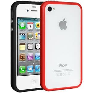 TPU Signal Booster Wrap Around Case Set of Two For Apple iPhone 4 iPhone 4S (All Carriers) - Black/ Red