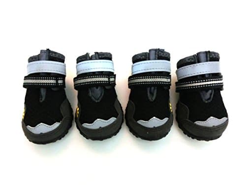 Xanday Breathable Dog Boots, Mesh Dog Shoes, Paw Protectors with Reflective and Adjustable Straps and Wear-Resisting Soles,4pcs