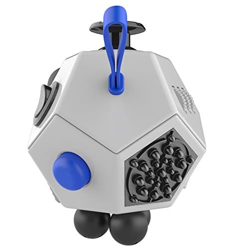Auertu 12 Sided Fidget Cube - Fidget Dice ii - Fidgeting Toys - Stress Anxiety Reliever - Great For ADD ADHD OCD Autism - For Adults and Children - Durable and Safe Fidget -white