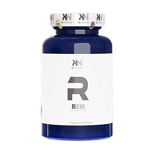 REM by KN Nutrition | Non-Habit Forming Sleeping Pills, Fall Asleep Quickly and Sleep Through the Night - 60 Tablets, Strawberry Flavor - 100% Money Back Guarantee