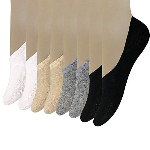 8/3 Pairs Women No Show Socks Low Cut Casual Crew Socks Non- Slip Silicone Invisible Socks for Sneakers Loafers Shoes